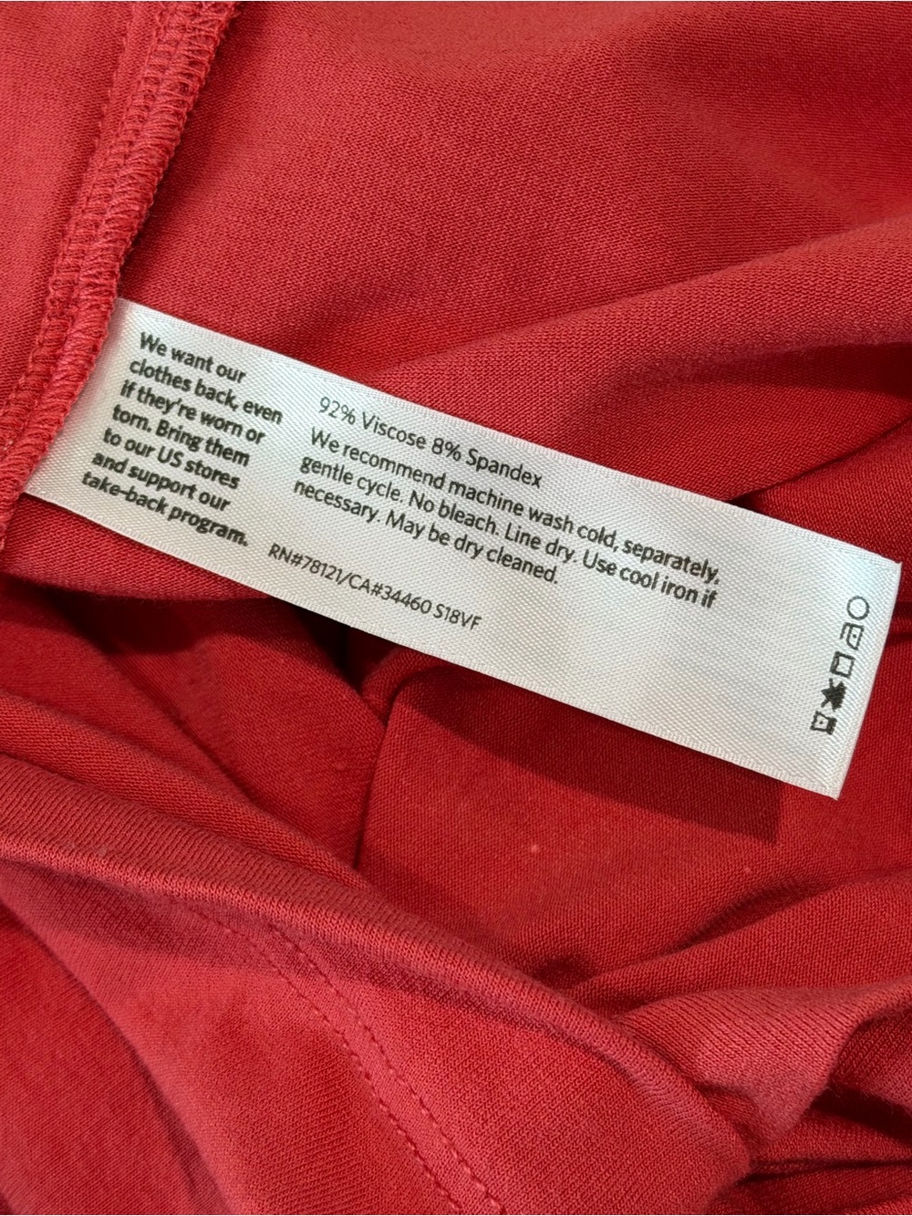 Eileen Fisher Sleeveless Jersey Shift Dress Coral Pink Medium Viscose Blend - Picture 5 of 5
